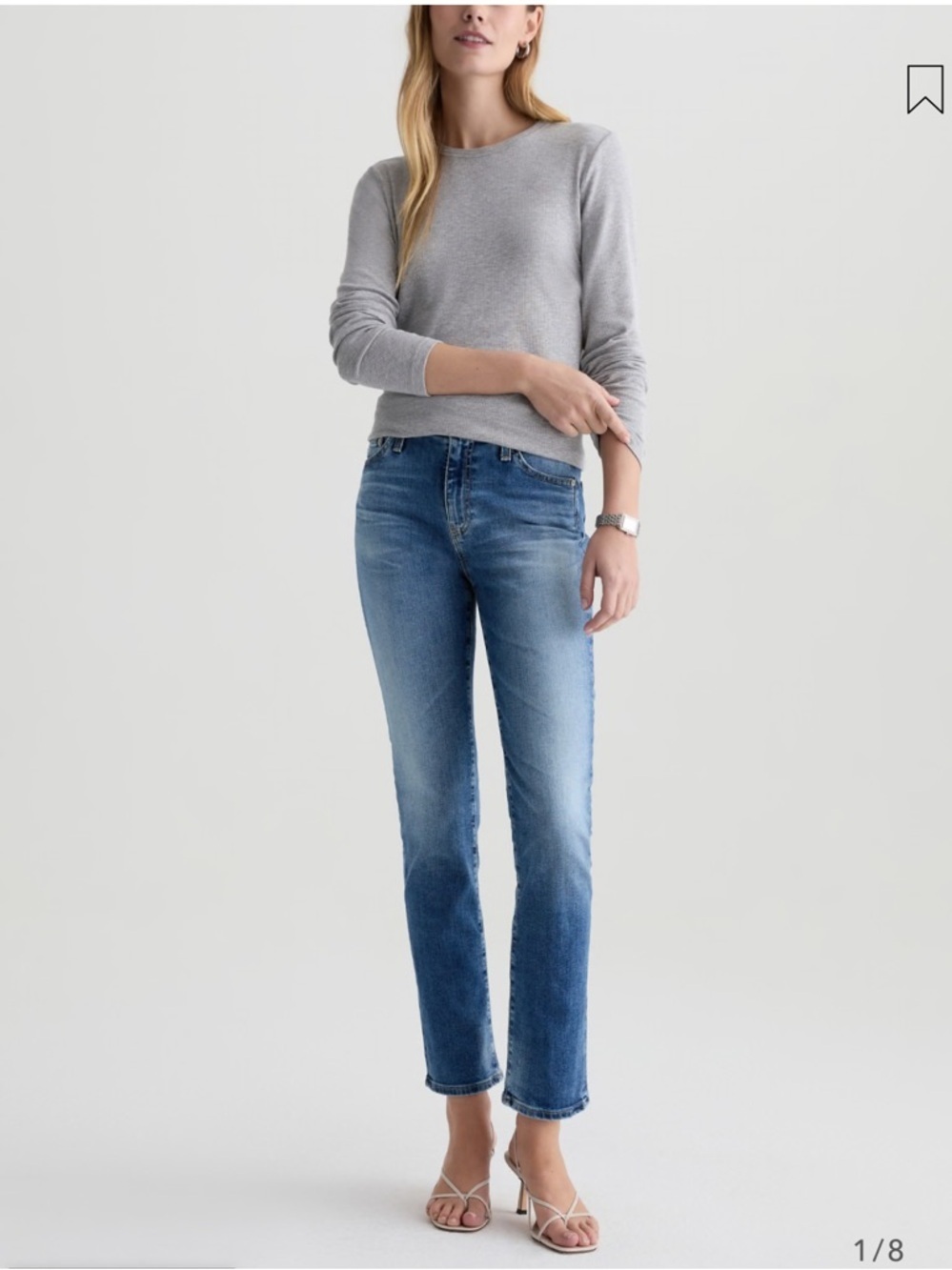 AG Adriano Goldschmied Mari Mid-Rise Slim Straight Jeans 15 Years Shoreline 28 - Picture 14 of 14